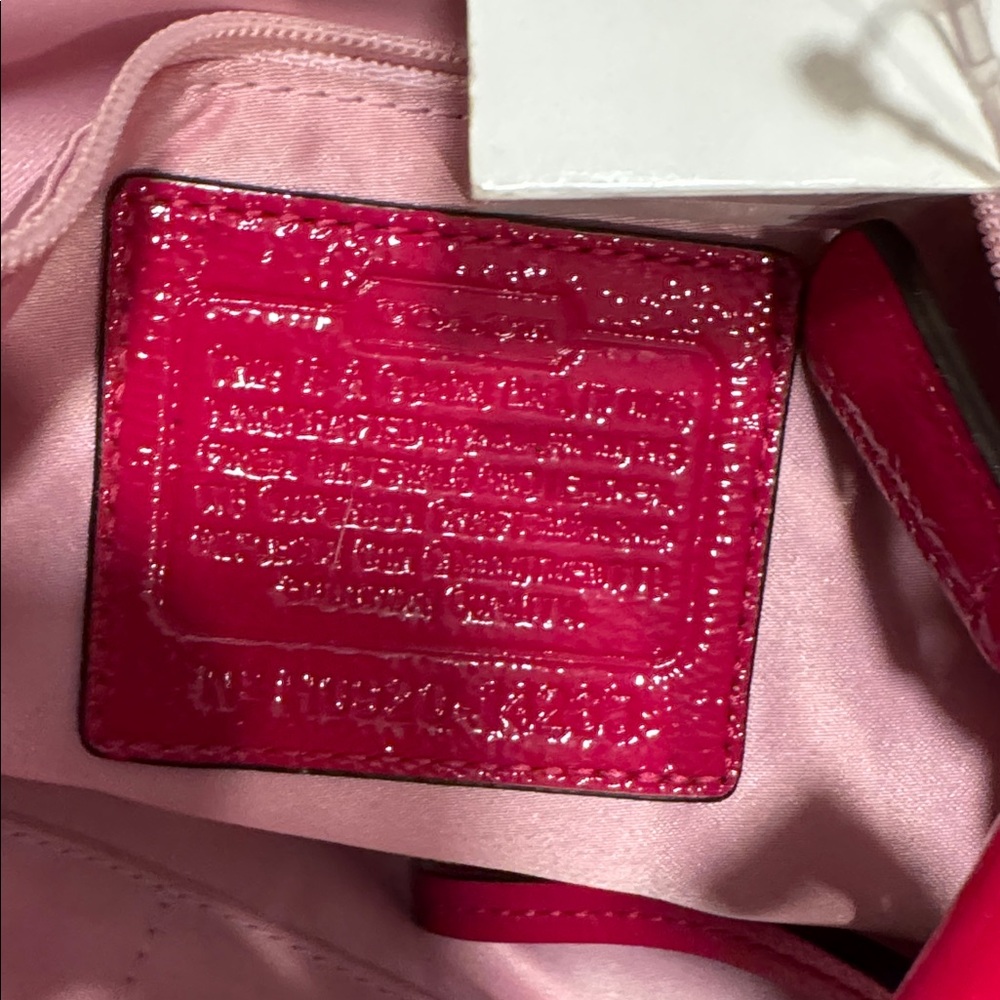 Coach Fuchsia patent Leather Tote - Picture 5 of 6